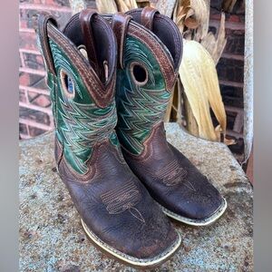 Durango Lil’ Rebel Pro Teal Western Boot. Size 1M (Little Boy).